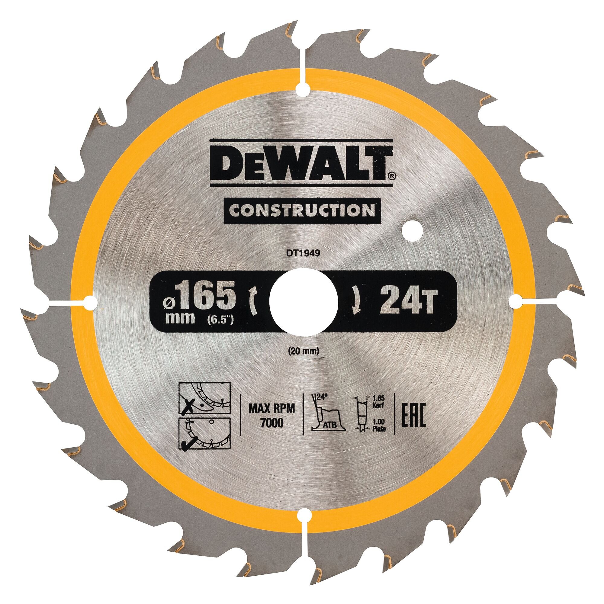 Tarcza do cięcia DeWALT  165X20X24Z DT1949-QZ