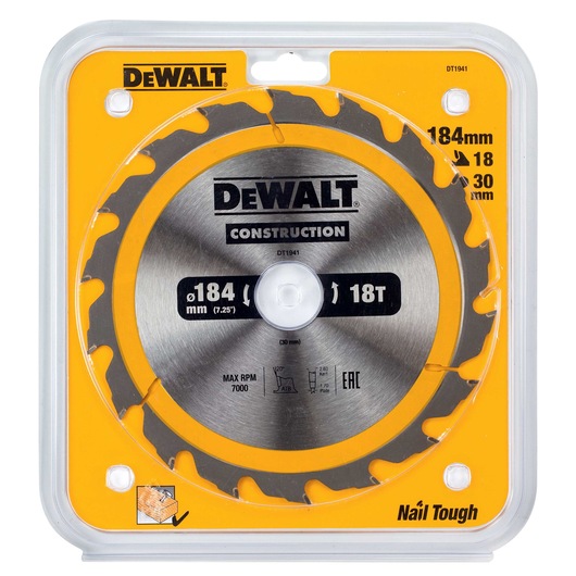 Tarcza do cięcia drewna 184x30x18T DeWalt DT1941-QZ - obrazek 2