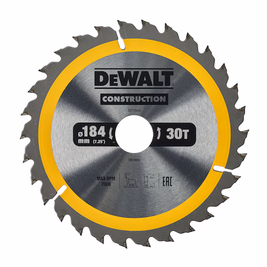 Tarcza pilarska do drewna 184 x 30 mm 30T DeWalt DT1942-QZ