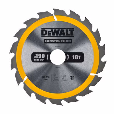 Tarcza pilarska do drewna 190 x 30 mm 18T DeWalt DT1943-QZ