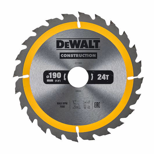 Tarcza pilarska do drewna 190 x 30 mm 24T DeWalt DT1944-QZ