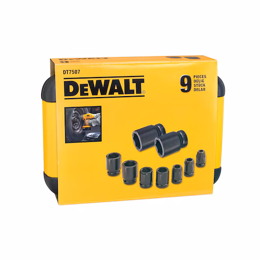 Zestaw nasadek udarowych 1/2 do zakrętarek 9 szt. DeWalt DT7507-QZ - obrazek 2