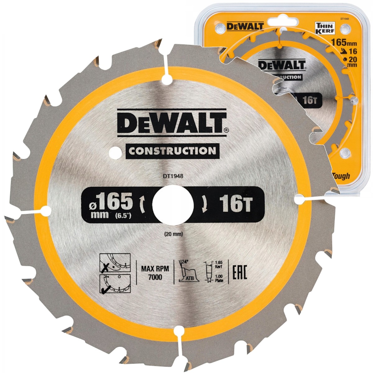 Tarcza do cięcia drewna 165x20x16T DeWalt DT1948