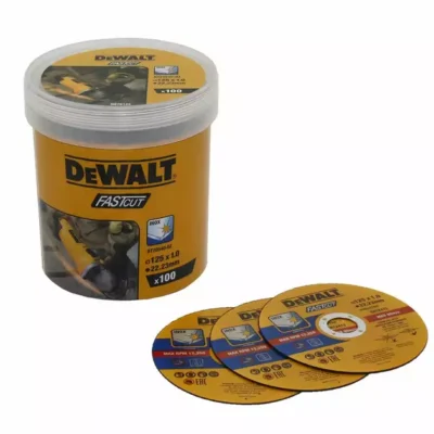 Tarcze do cięcia metalu / INOX 125 x 1,0 x 22,23 mm DeWalt DT20540 (100 szt., wiaderko)