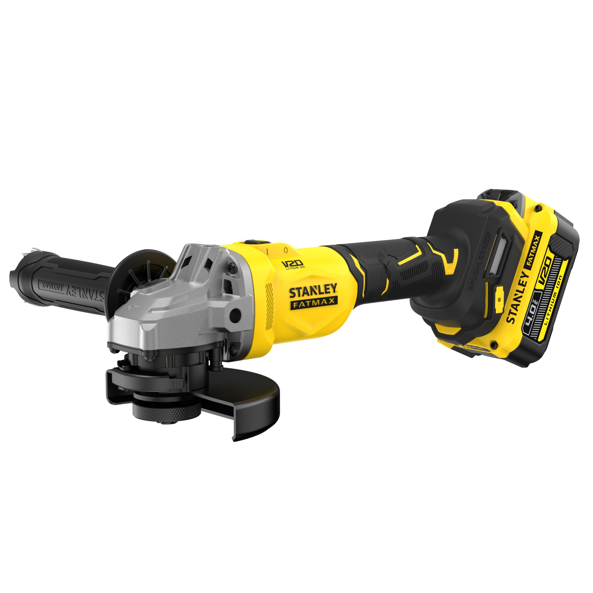 Szlifierka kątowa bezszczotkowa Stanley FatMax V20 125 mm z akumulatorem 4,0 Ah SFMCG710M1T-QW
