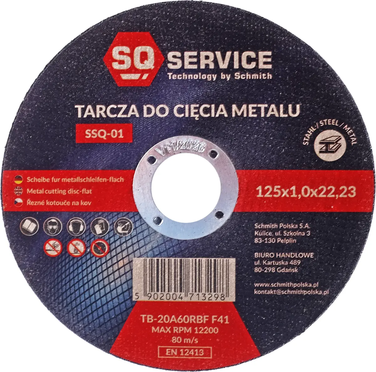 Tarcza do cięcia metalu SQ 125x1,0mm Schmith SSQ-01