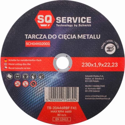 Tarcza do cięcia metalu SQ 230x1,9mm