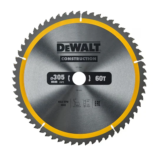 Tarcza do cięcia drewna 305 x 30 mm 60T DeWalt DT1960-QZ