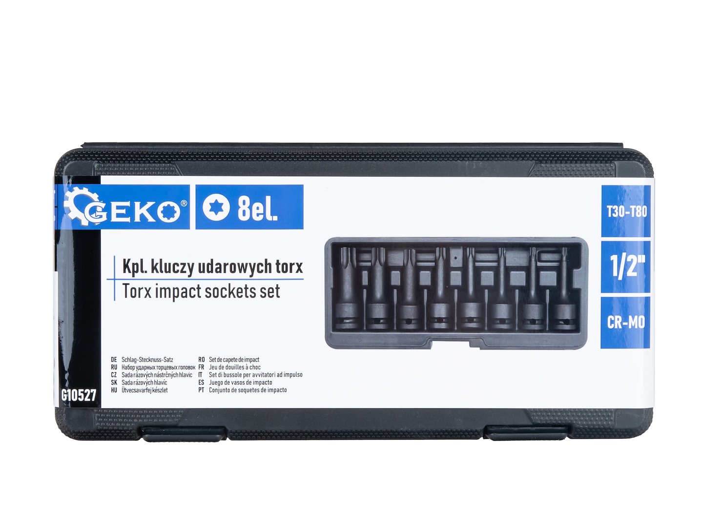 KPL. KLUCZY UDAROWYCH TORX 8el. 1/2" T30-T80