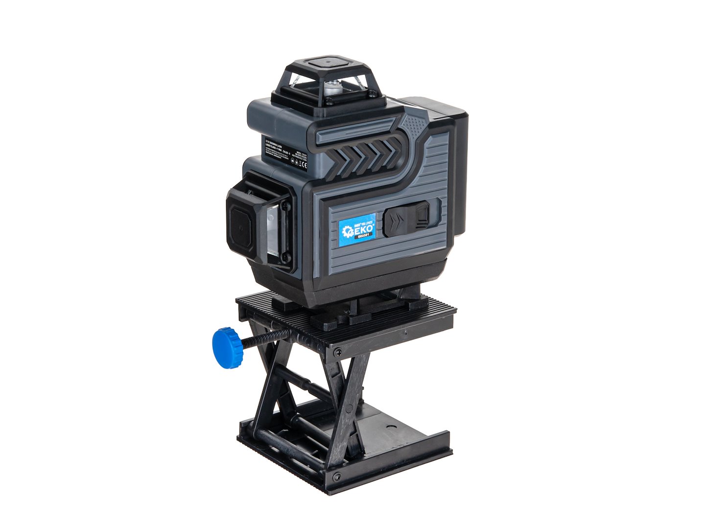 Laser krzyżowy 360° 4D zielona linia ze statywem Geko G03321