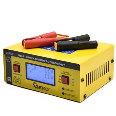 Prostownik mikroprocesorowy z wyświetlaczem LCD 6/12/24 V Geko G80038