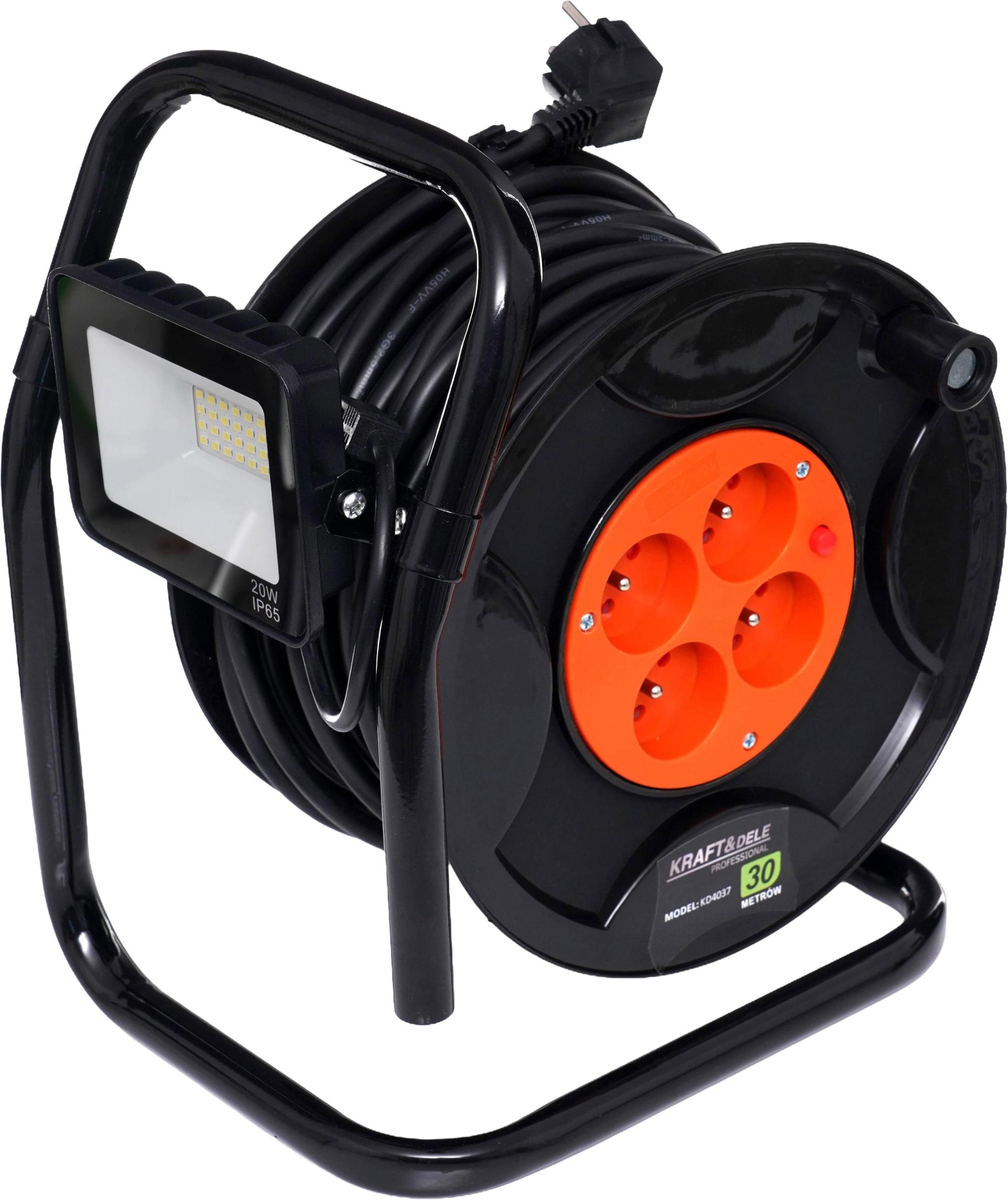 PRZEDŁUŻACZ NA BĘBNIE 30m+LED KD4037