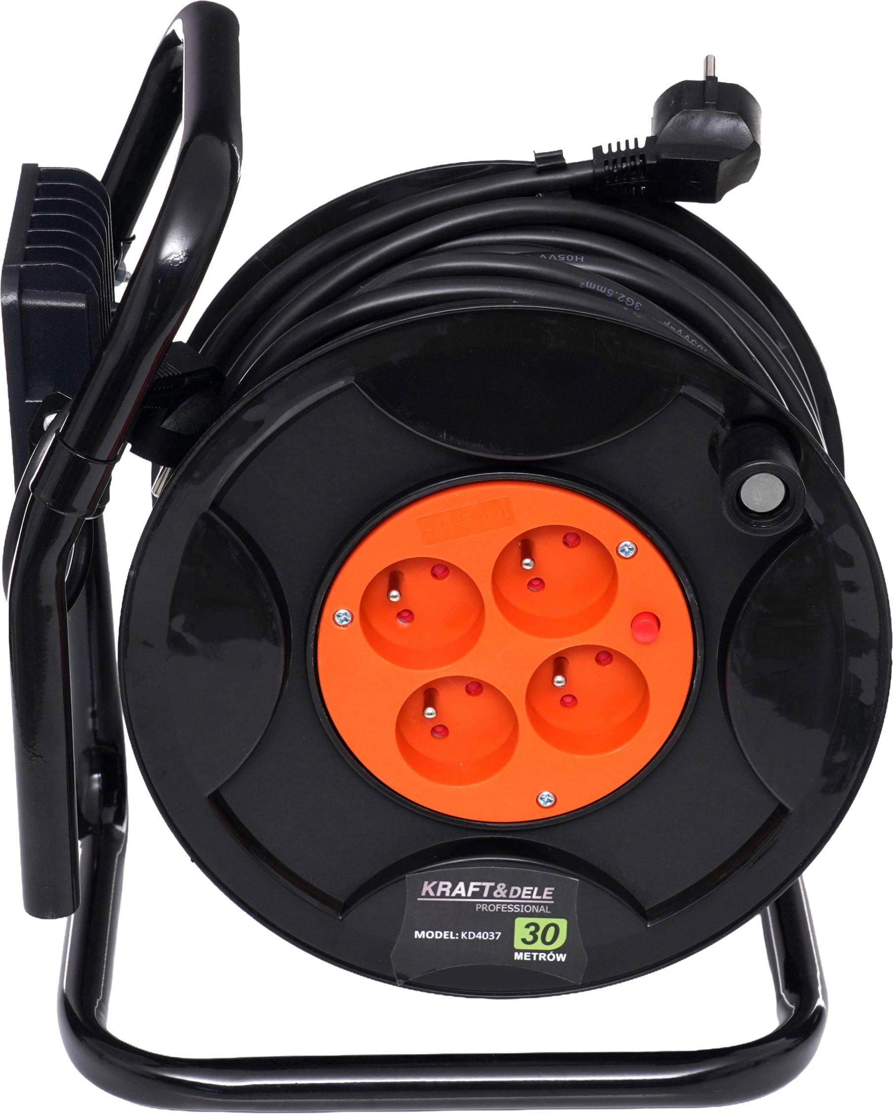 PRZEDŁUŻACZ NA BĘBNIE 30m+LED KD4037