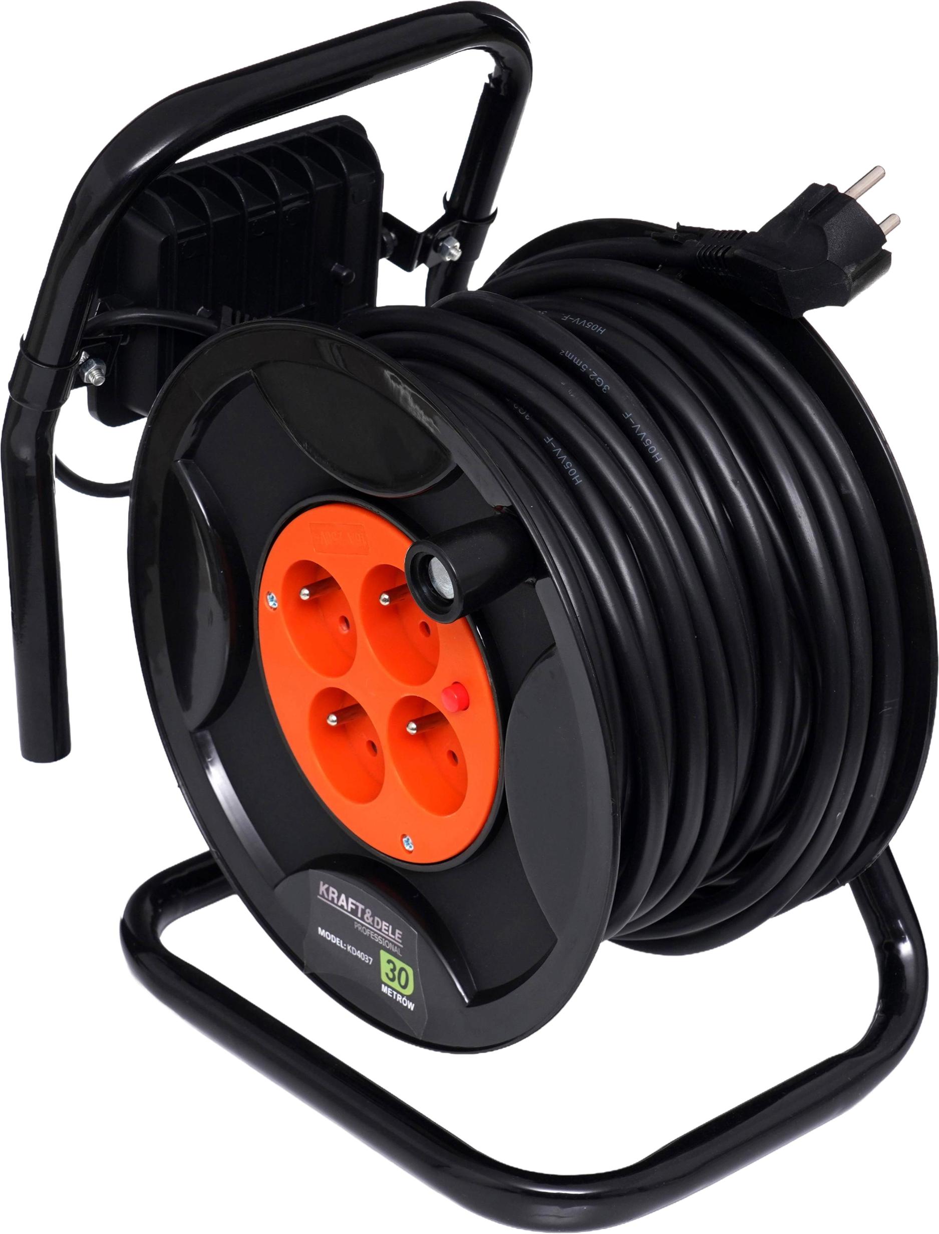 PRZEDŁUŻACZ NA BĘBNIE 30m+LED KD4037