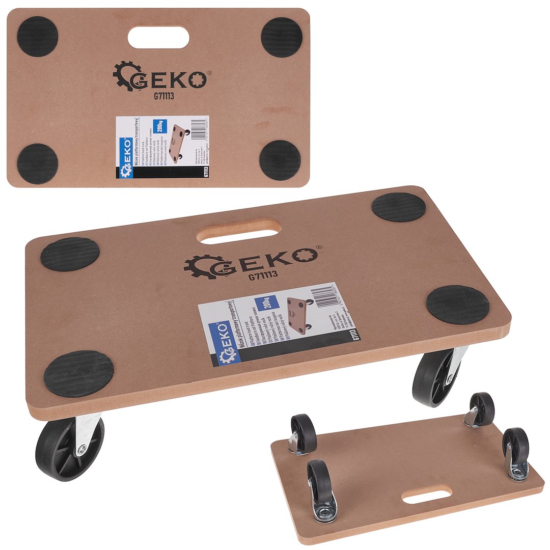 Wózek platformowy transportowy 200 kg płyta MDF 18 mm Geko G71113