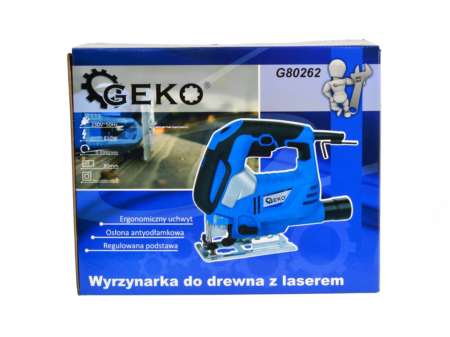 Wyrzynarka do drewna 810 W z laserem Geko G80262